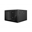 Lanberg wall-mounted installation rack cabinet 19'' 6U 600x600mm black (glass door)