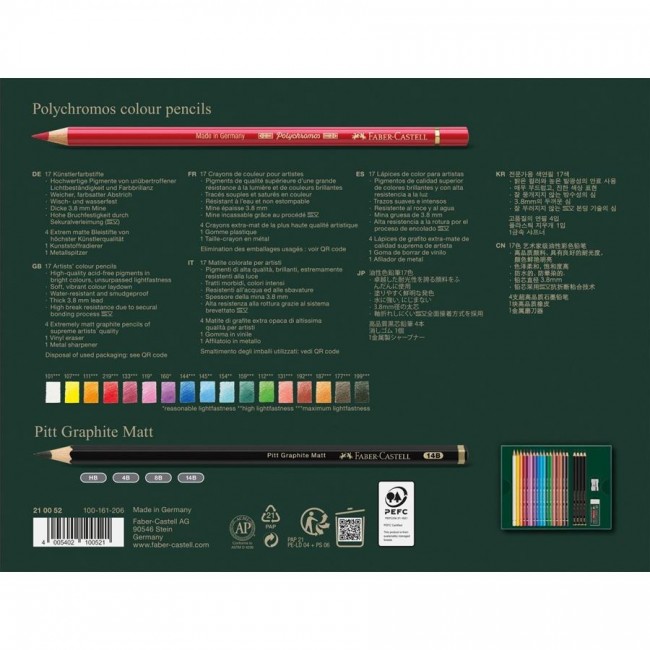 Faber-Castell Polychromos & Pitt Graphite Matt Set Multicolour 21 pc(s) Faber-Castell Polychromos & Pitt Graphite Matt Set Multicolour 21 pc(s)