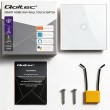 Qoltec 52715 Smart Touch 1-Gang Light Switch | Wi-Fi | Timer | Tuya | Smart Life | Tempered Glass | White