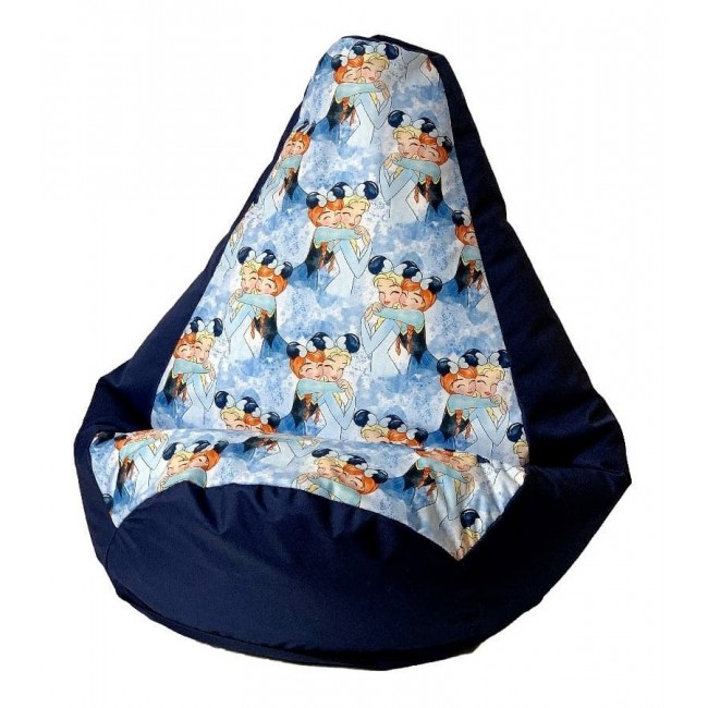 Sako bag pouffe pear print navy blue - Frozen XXL 140 x 100 cm