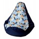 Sako bag pouffe pear print navy blue - Frozen XXL 140 x 100 cm