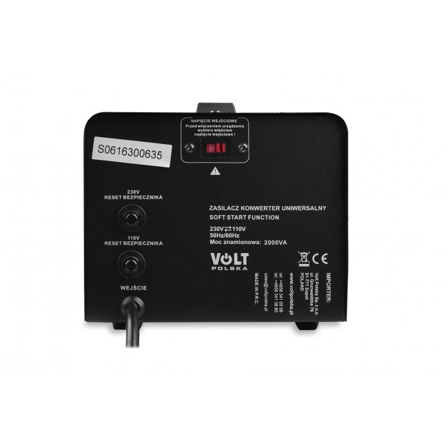 VP 2000 230VAC/110VAC CONVERTER NAPIĘCIA VP 2000 230VAC/110VAC CONVERTER NAPIĘCIA