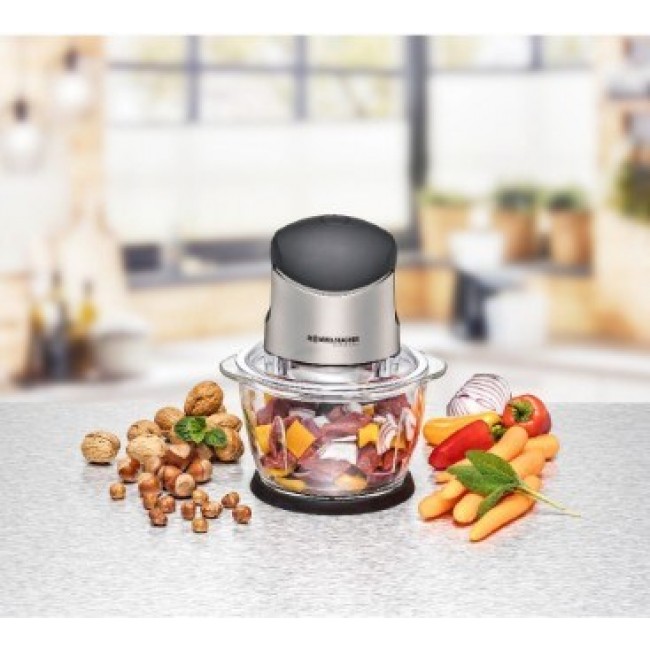 Rommelsbacher MZ 400 electric food chopper 1 L 400 W Black, Stainless steel