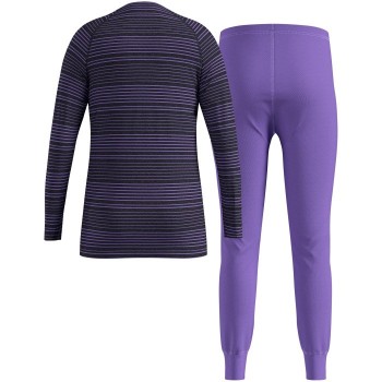 Thermal underwear - Odlo Set long ACTIVE WARM SET size 140 cm Black, Purple