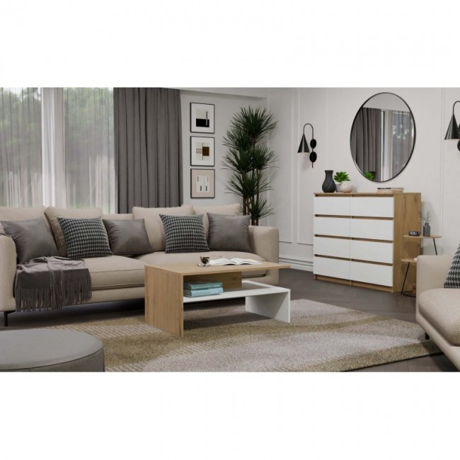 BOSTON artisan/white coffee table bench