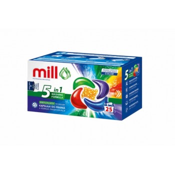 MILL PRO 5k laundry capsules + COLOR softening beads, 25 pcs. (bulk pack of 8 pcs.)