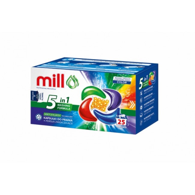 MILL PRO 5k laundry capsules + COLOR softening beads, 25 pcs. (bulk pack of 8 pcs.) MILL PRO 5k laundry capsules + COLOR softening beads, 25 pcs. (bulk pack of 8 pcs.)