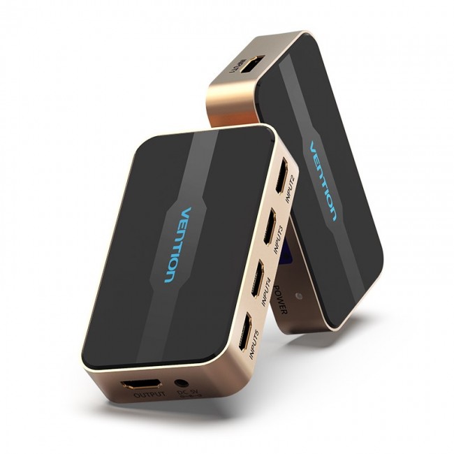 Vention 5 In 1 Out HDMI Switcher Black Vention 5 In 1 Out HDMI Switcher Black