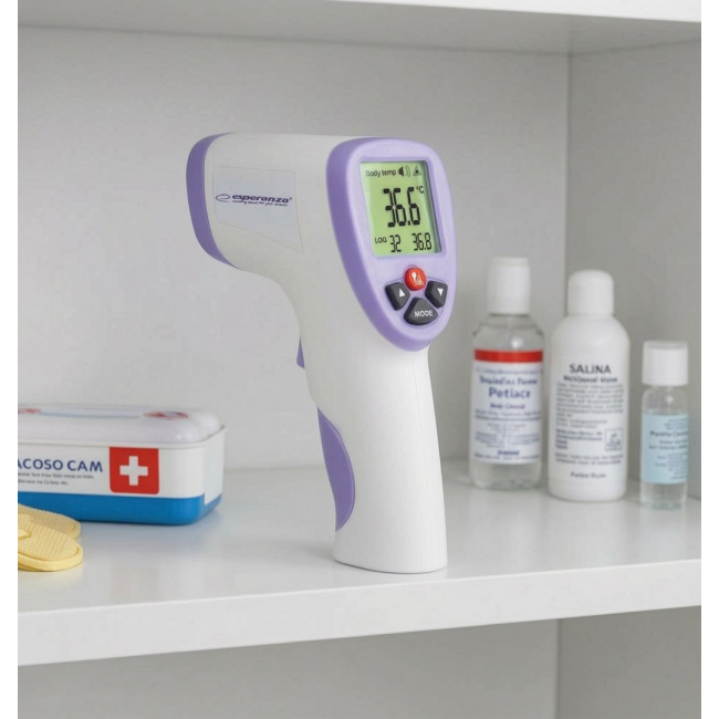 Esperanza ECT002 digital body thermometer Remote sensing thermometer Purple, White Ear, Forehead, Oral, Rectal, Underarm Buttons