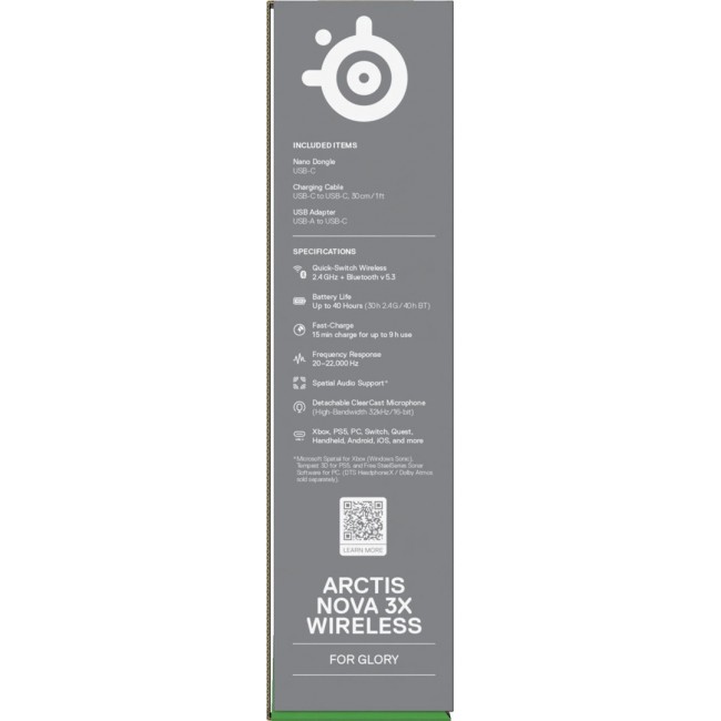 Steelseries Arctis Nova 3X Wireless, Black