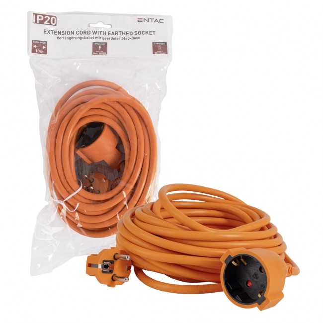 Entac Extension Cord 10m Orange 3G1.5