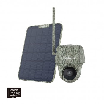 Reolink Go Series G450 with Solar Panel 2 - 4K 4G LTE PT Wildlife Cam, Animal Detection & Recognition, 360 View, 32GB microSD card