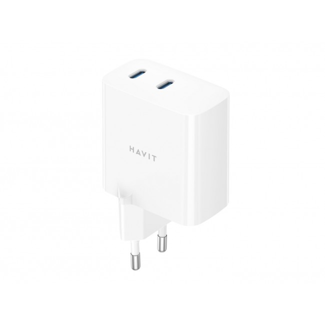 Havit UC45 EU - GaN 45 W dual-port travel charger, black Havit UC45 EU - GaN 45 W dual-port travel charger, black