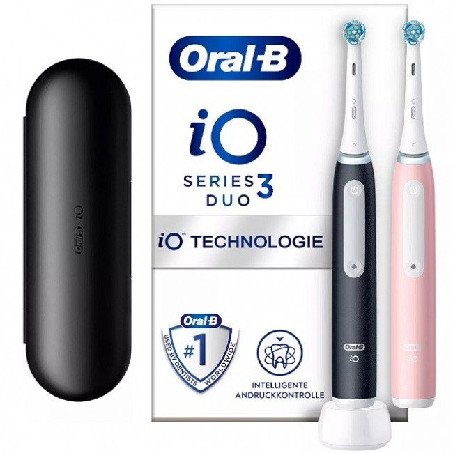 Braun Oral-B iO 3 electric toothbrush DUO BLACK & PINK set Braun Oral-B iO 3 electric toothbrush DUO BLACK & PINK set