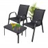 Extralink Black Forest Garden Furniture Set, Textilene Two Chairs + Black Table outdoor furniture set