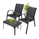 Extralink Black Forest Garden Furniture Set, Textilene Two Chairs + Black Table outdoor furniture set