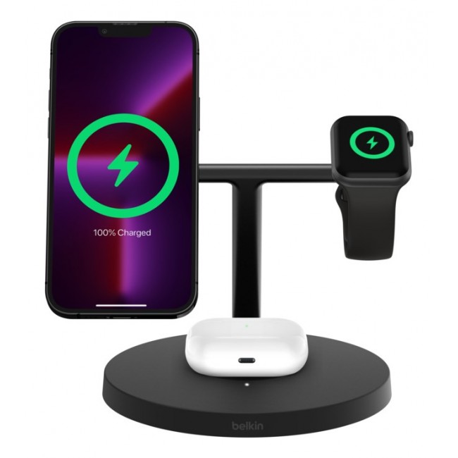 Belkin BoostCharge Pro Headphones, Smartphone, Smartwatch Black USB Wireless charging Fast charging Indoor Belkin BoostCharge Pro Headphones, Smartphone, Smartwatch Black USB Wireless charging Fast charging Indoor