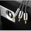 Vention 3.5mm Male to 2RCA Male Audio Cable 3M Black Metal Type