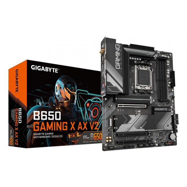 GIGABYTE B650 GAMING X AX V2 Motherboard - AMD Ryzen 9000 Series CPUs, 8+2+2 Phases VRM, up to 8000MHz DDR5 (OC), 1xPCIe 5.0 + 2xPCIe 4.0 M.2, 2.5GbE LAN, WIFI 6E, USB 3.2 Gen 2 GIGABYTE B650 GAMING X AX V2 Motherboard - AMD Ryzen 9000 Series CPUs, 8+2+2 Phases VRM, up to 8000MHz DDR5 (OC), 1xPCIe 5.0 + 2xPCIe 4.0 M.2, 2.5GbE LAN, WIFI 6E, USB 3.2 Gen 2