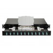 Equip 12-Port Fiber Optic Splice Box, LC Duplex, OM3, 1U, Equipped, Black