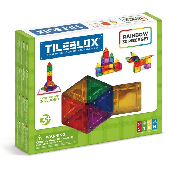 Tileblox rainbow set 30el with magnetic boards