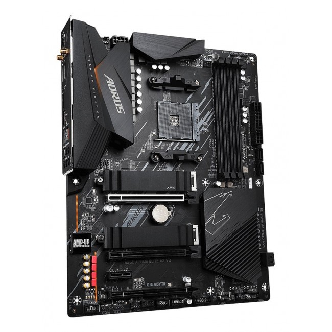 GIGABYTE B550 AORUS ELITE AX V2 Motherboard - AMD Ryzen 5000 CPUs, 12+2 Phases VRM, up to 4733MHz DDR4, 1xPCIe 4.0 + 1xPCIe 3.0 M.2, Wi-Fi 6E, 2.5GbE LAN, USB 3.2 Gen 2 GIGABYTE B550 AORUS ELITE AX V2 Motherboard - AMD Ryzen 5000 CPUs, 12+2 Phases VRM, up to 4733MHz DDR4, 1xPCIe 4.0 + 1xPCIe 3.0 M.2, Wi-Fi 6E, 2.5GbE LAN, USB 3.2 Gen 2