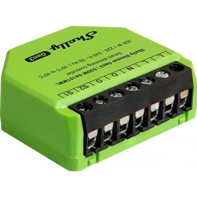 Shelly Dimmer Gen3 Built-in Black, Lime Shelly Dimmer Gen3 Built-in Black, Lime