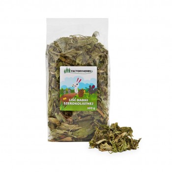 FACTORYHERBS Broadleaf plantain leaf - treat for rodents and rabbits - 100g