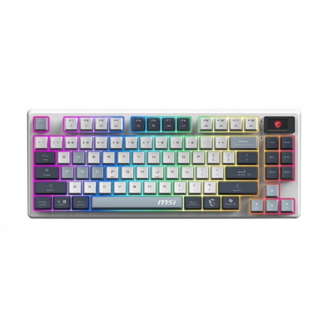 MSI FORGE GK600 TKL WIRELESS SKY keyboard Gaming USB + Bluetooth QWERTY UK English Blue, White MSI FORGE GK600 TKL WIRELESS SKY keyboard Gaming USB + Bluetooth QWERTY UK English Blue, White