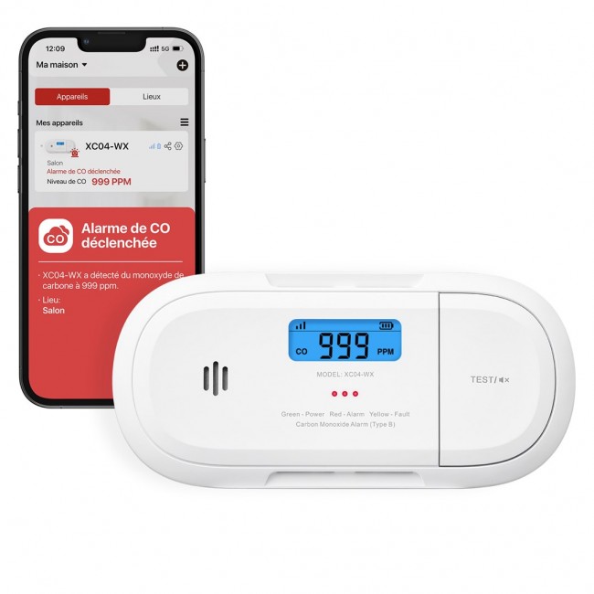 X-Sense XC04-WX smart smoke detector Carbon monoxide detector Wireless connection