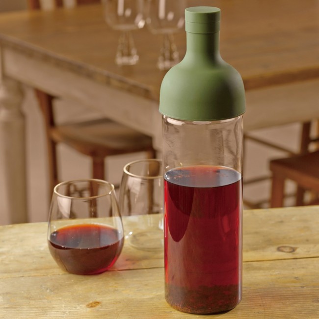 HARIO Cold Brew Tea 750ml Filter Bottle Olive green