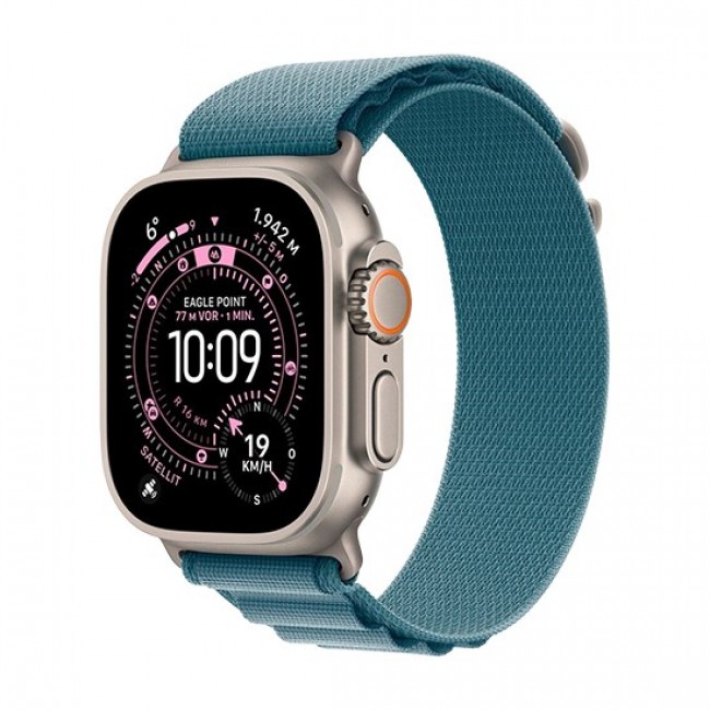 Apple Watch Ultra 3 GPS + Cellular 49mm Natural Titanium Case with Light Blue Alpine Loop - Small