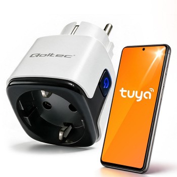Qoltec 52710 Smart Wi-Fi Socket 16A | Timer | Energy meter | Tuya | Smart Life | Amazon Alexa | Google assistant