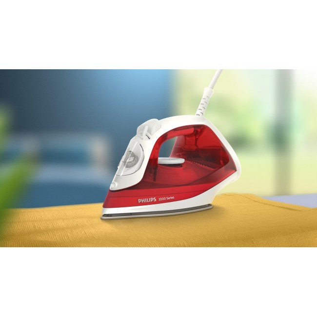 Philips 2000 series DST2010/40 iron Steam iron Non-stick soleplate Red, White