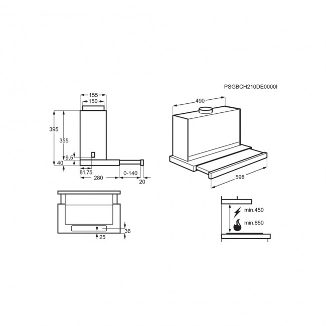 Electrolux LFP616X Grey 600 m /h