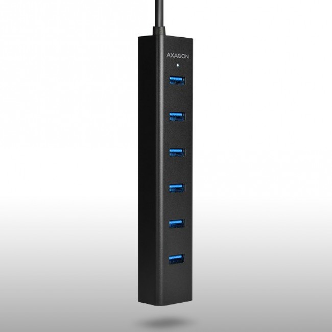 Axagon HUE-SA7BP interface hub USB 3.2 Gen 1 (3.1 Gen 1) Type-A 5000 Mbit/s Black