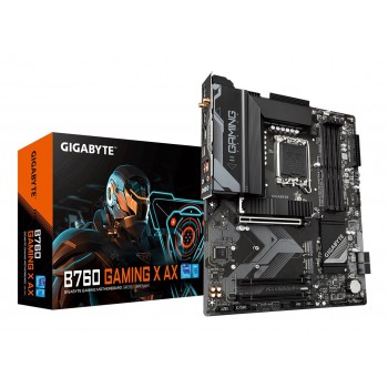 GIGABYTE B760 GAMING X AX Motherboard - Supports Intel Core 14th Gen CPUs, 8+1+1 Phases Digital VRM, up to 7600MHz DDR5 (OC), 3xPCIe 4.0 M.2, Wi-Fi 6E, 2.5GbE LAN, USB 3.2 Gen 2