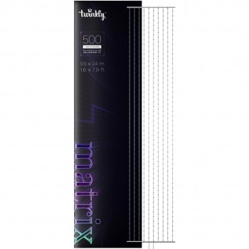 Twinkly Matrix - 500 RGB LED Pearl-shaped lights, clear wire, 1.7x7.8ft F-plug type