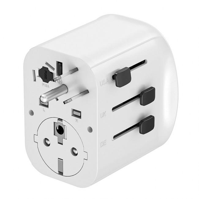 Gembird TPA-EU2A1C15-01-W Grounded universal travel power adapter, 15 W, white Gembird TPA-EU2A1C15-01-W Grounded universal travel power adapter, 15 W, white
