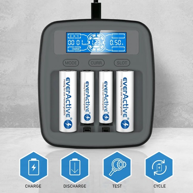 Battery charger Ni-MH USB-C everActive NC1000MV2