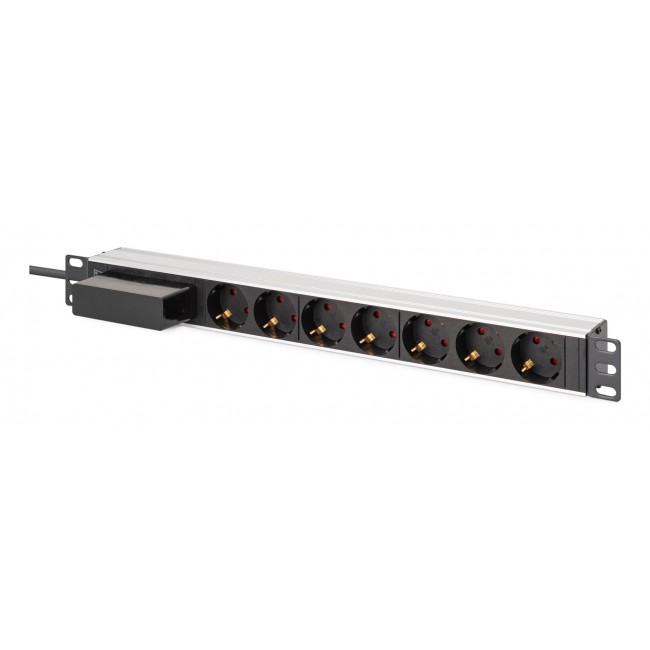 Digitus Aluminum socket strip, 7-way with circuit breaker