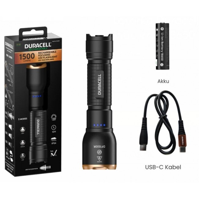 Duracell DF1500R Flashlight black Duracell DF1500R Flashlight black