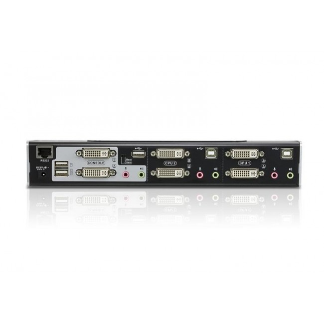 ATEN 2-Port USB DVI Dual-View KVM Switch with Audio & USB 2.0 Hub (KVM cables included)
