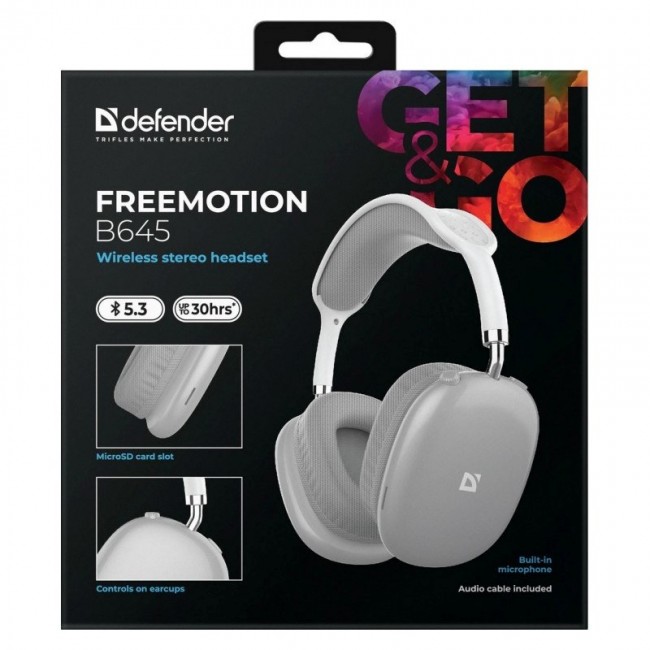 HEADPHONES DEFENDER BLUETOOTH FREEMOTIONB645 GREY HEADPHONES DEFENDER BLUETOOTH FREEMOTIONB645 GREY