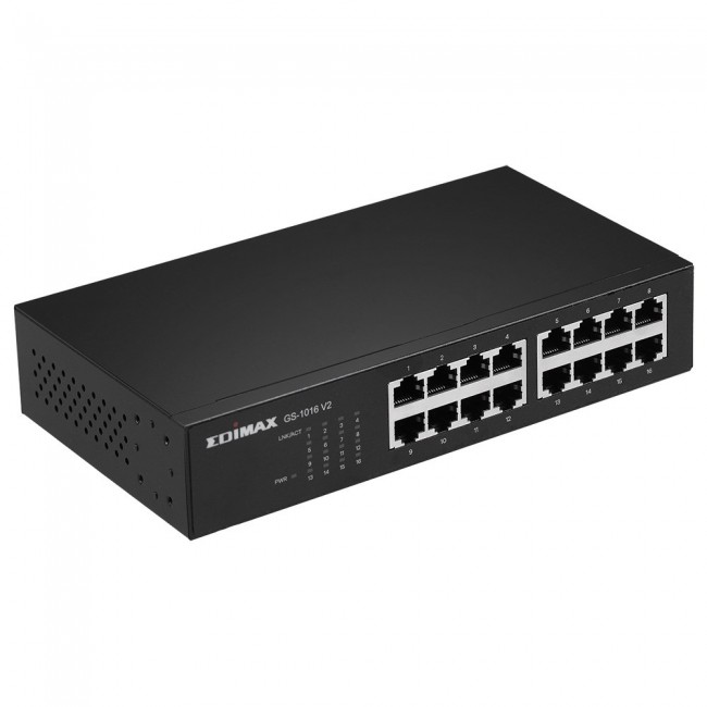 Edimax GS-1016 V2 network switch Managed Gigabit Ethernet (10/100/1000) Black Edimax GS-1016 V2 network switch Managed Gigabit Ethernet (10/100/1000) Black