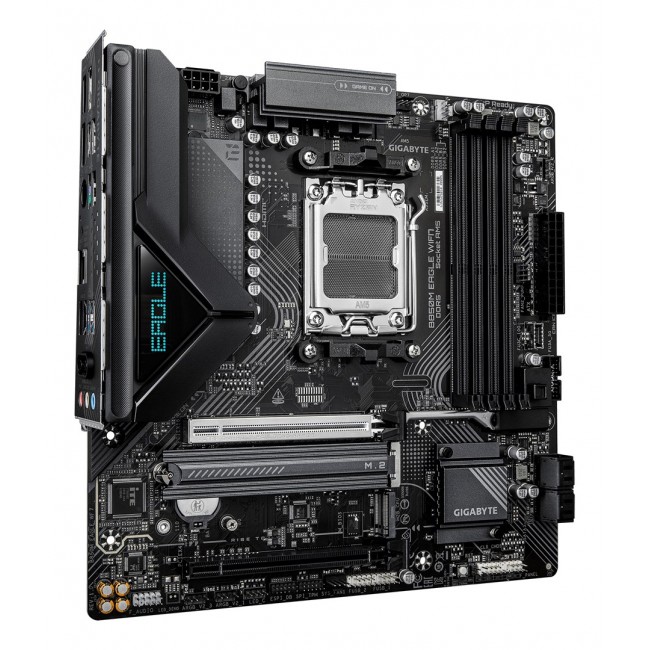 GIGABYTE B850M EAGLE WIFI7 Motherboard - AMD Ryzen 9000 Series CPUs, 8+2+2 Phases Digital VRM, up to 8200MHz DDR5 (O.C.), 1xPCIe 5.0 + 1xPCIe 4.0 M.2, WIFI 7, 2.5 GbE LAN, USB 3.2 Gen 2