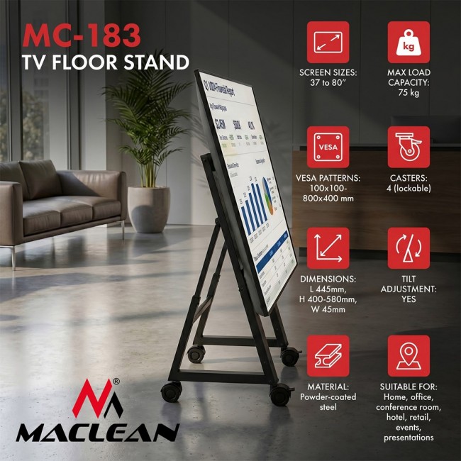 Maclean TV Cart / Floor Stand, 37 80