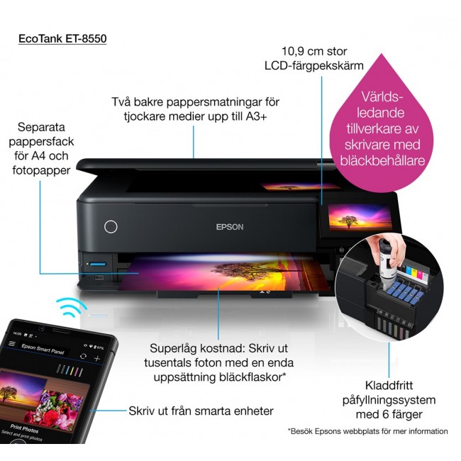 Epson EcoTank ET-8550 Inkjet A3 5760 x 1440 DPI 32 ppm Wi-Fi