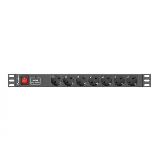 LANBERG POWER STRIP. RACK PDU (1U,16A,7X SHUKO,2M)