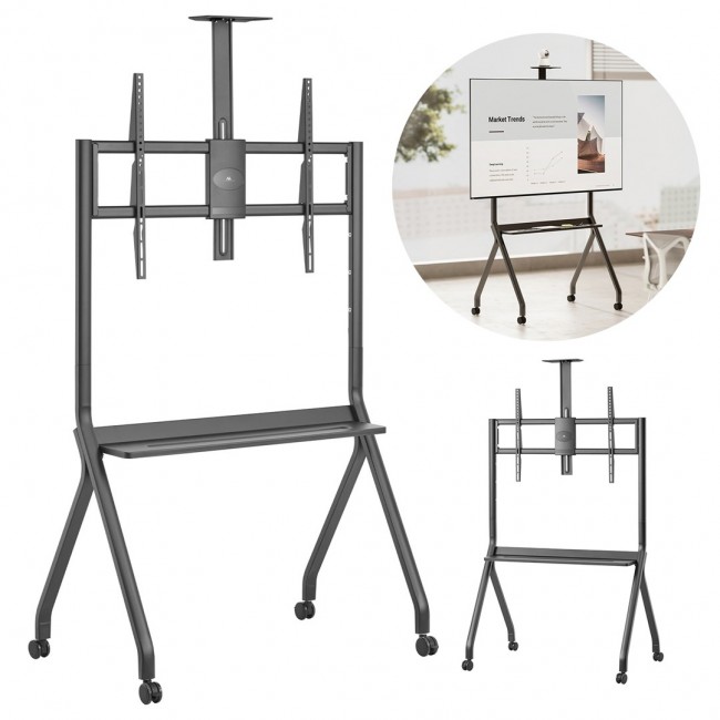 Maclean TV stand / cart, camera shelf, on casters, 55-100 Maclean TV stand / cart, camera shelf, on casters, 55-100